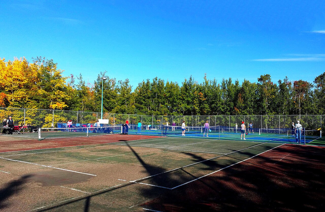 Drayton Valley, AB, Canada Drayton Valley Pickleball Court Grand Opening - Sept 14, 2016 Located rear of Drayton Valley Hospital. Reference photograph; not represented as the Miami story venue or its named subjects..