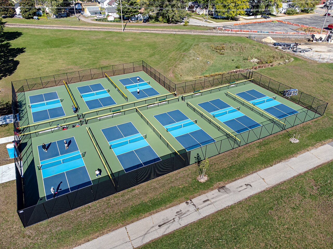 Pickleball court in La Crosse, Wisconsin. Reference photograph; not represented as the Miami story venue or its named subjects..